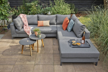 Preview: EXOTAN® Sicilie Gartenlounge Nanotex Grau Rechts
